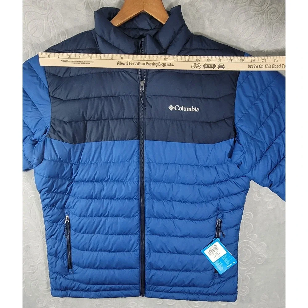 Columbia Men's Powder Lite II Blue Puffer Jacket Size Large Omni-Heat Active Fit